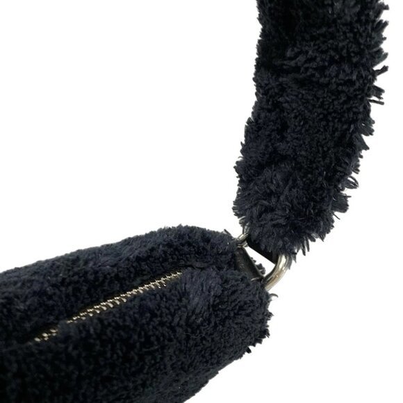 PRADA Terry Triangle 1NE043 Black White Pile/chemical fiber Unisex Handbag - Picture 7 of 14